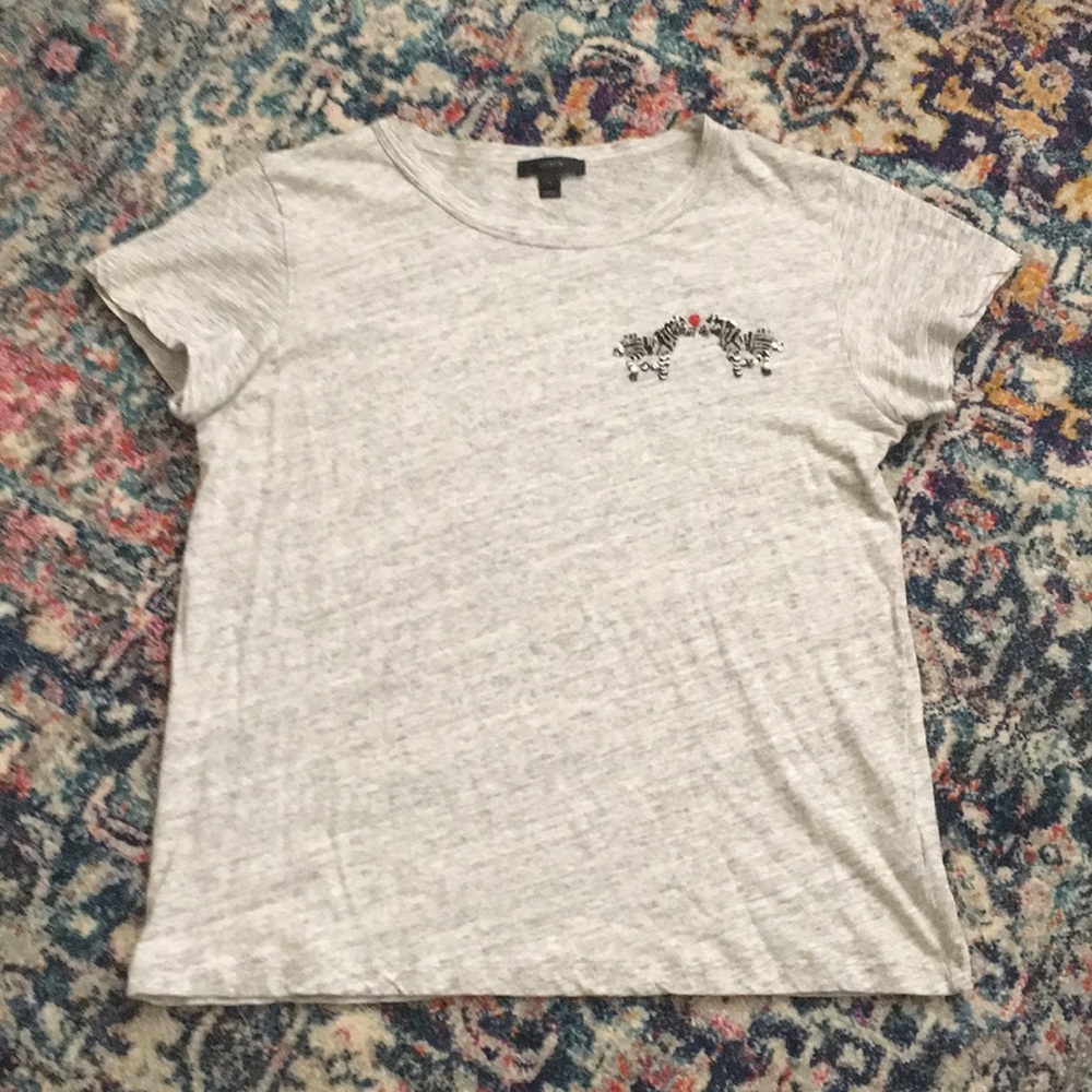 J. Crew zebra t shirt